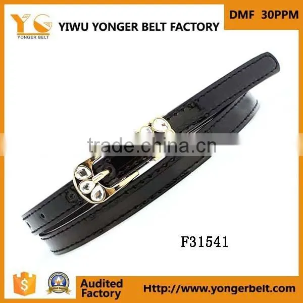 Fashion Fancy Buckle Rhinestone Skinny High Quality Waist Belt for Lady photo-2
