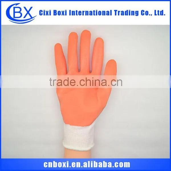 China Wholesale Skid Resistance Orange/custom Safety Glove,nitrile Coated Gloves ce
