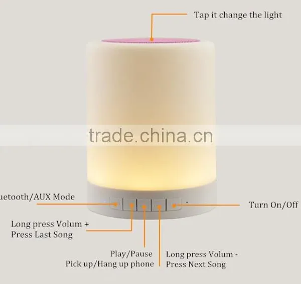 Muti Function Rechargable Wireless Touch Smart Lamp Speaker Table Lamp Bluetooth Speaker photo-5