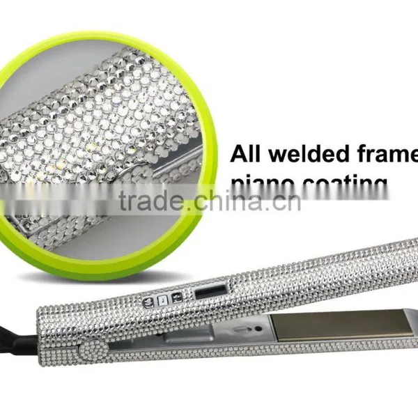 LCD Digital Display Bling Crystal Hair Straightener photo-4