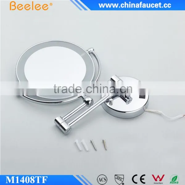 Beelee Chrome Silvery Round Mirror Modern LED Extendable Smart Makeup Mirror photo-4