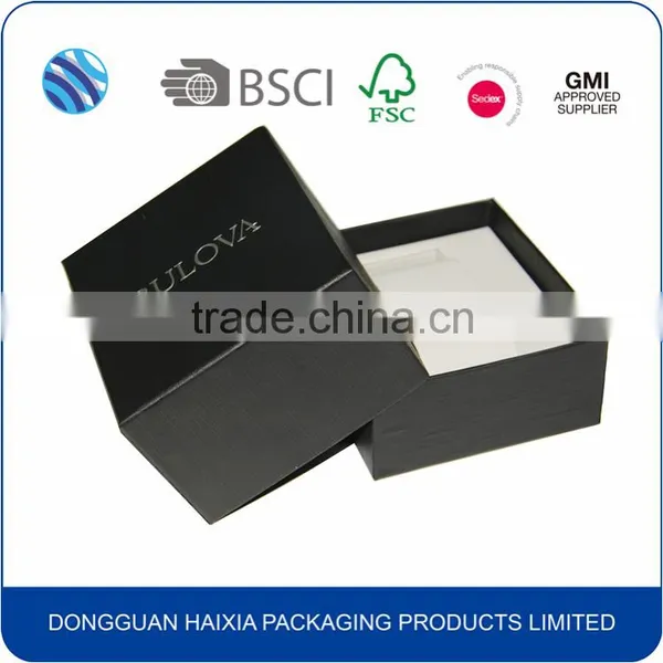 Black Texture Grain Paper Watch Gift Box photo-5