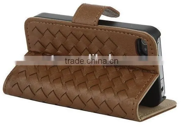 Chinese Factory Cheap Weave Wallet Pattern Leather Case for Sony Xperia Z4 With Stand photo-3