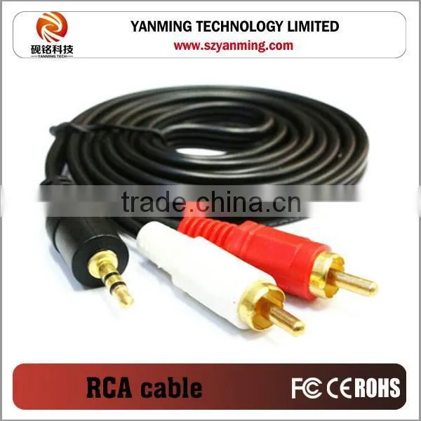2 rca plug to 3.5mm stereo plug