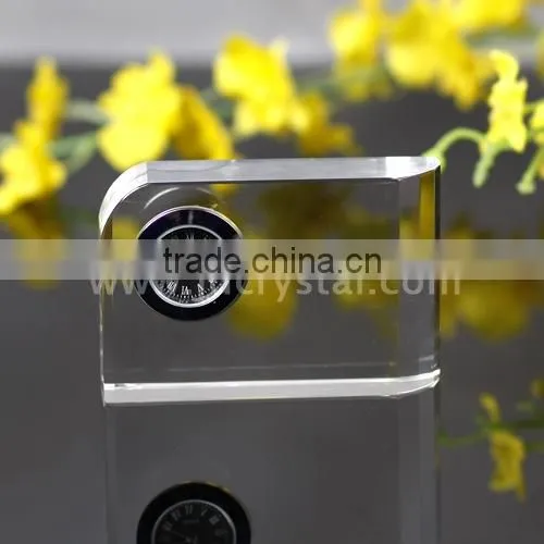 Crystal Glass Table Clock With Pen Holder for Office Gift Quality Choice Most Popular photo-3