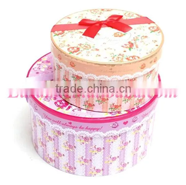 Three Sets Round Cardboard Gift Box,custom Christmas Gift Box Wholesale photo-3