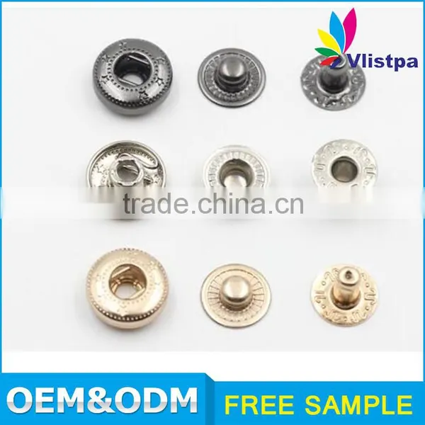 Metal Alloy Custom Flower Logo Tack Buttons for Jacket