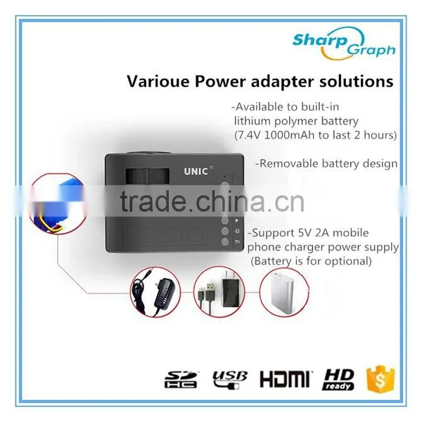UNIC Cheapest Mili Pico LED Projector UC18 With Battery Portable Tiny Home Theaters photo-3