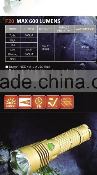 F20 Xml t6 Rechargeable Police Flashlight/hunting Led Flashlights photo-2