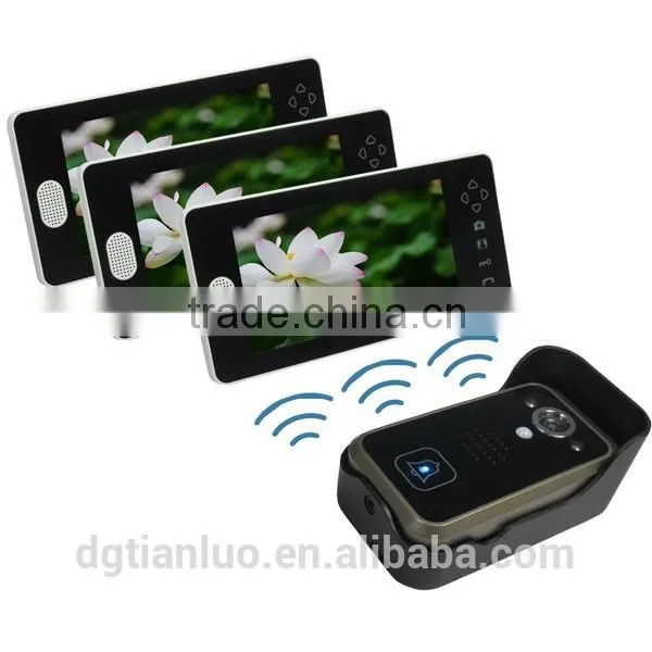 CMOS Camera 7 Inch Memory Touch Monitor Video Doorphone
