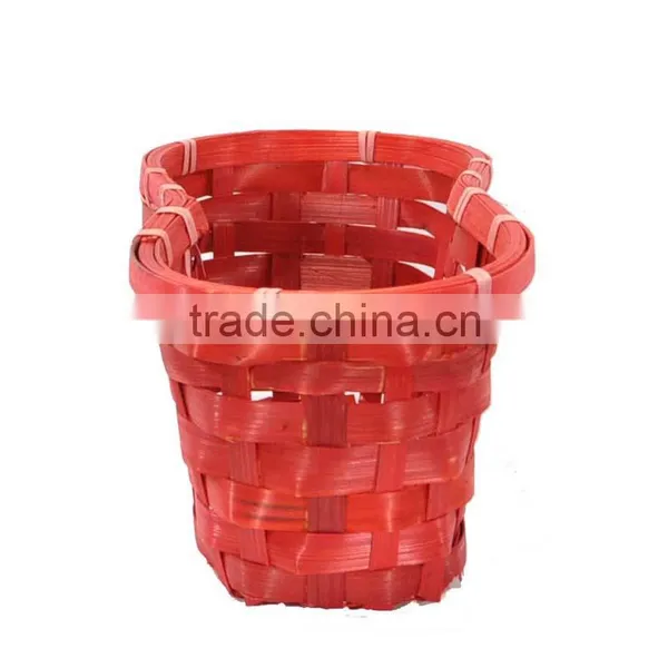 Stained Attractive Gift Basket Woven Bamboo Basket photo-4