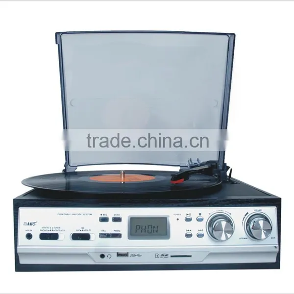 Rain Lane Hot Sale Vinyl Records Turntable Player Recordable 6-In-1 Music Centre photo-2