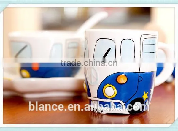 Camper Van VW Design Dinner Set Ceramic Bus Shape Salt and Pepper Sets photo-4