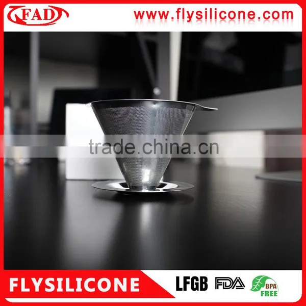 Permanent 304 Stainless Steel Paperless Pour Over Coffee Dripper With Double Mesh photo-3