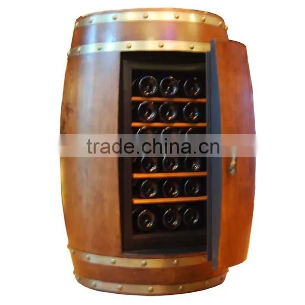Electric Wooden Barrel Cooler Wood Furniture Cabinet No Compressor Barrel Fridge photo-4