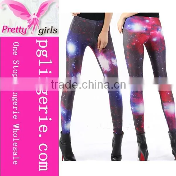 Sexy Spandex Galaxy Leggings,Yoga Gym Pop Pants,Galaxy Print Stretch Pants photo-2