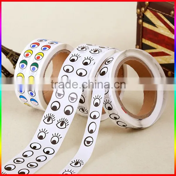 Cartoon Eyes Deisgn Decorative Colorful Printing Stickers in Roll Customized photo-3