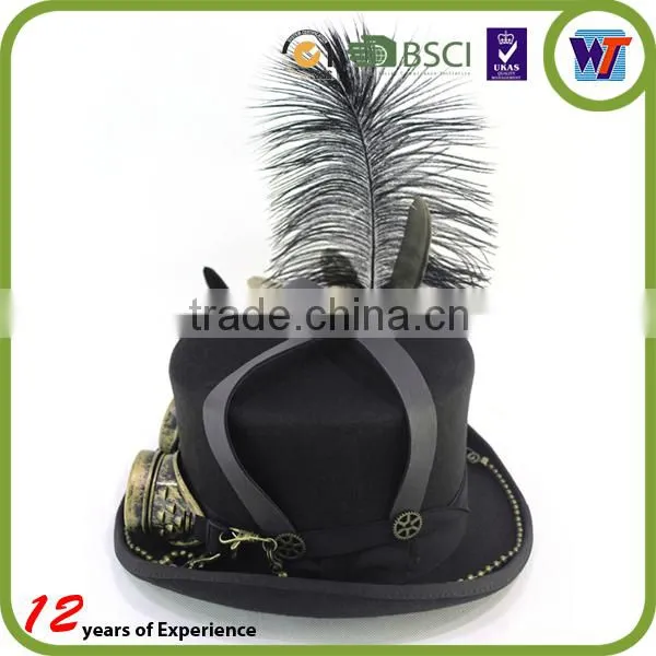 Black Fancy Vintage Steam Punk Top Hat Cosplay Hat Men Headwear photo-3