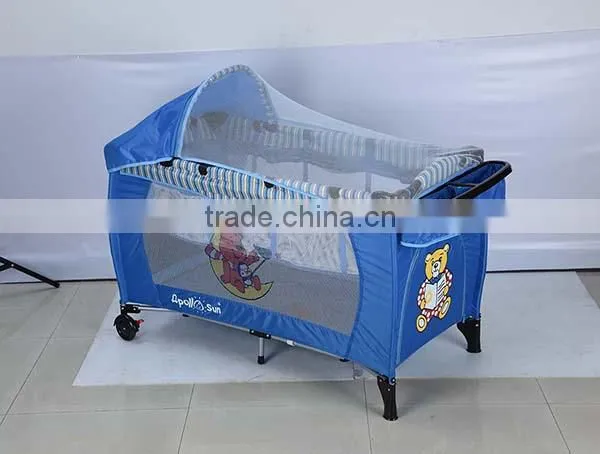 Foldable Crib for Baby, Canopy Portable Baby Crib, Changing Table Baby Rocking Crib photo-2