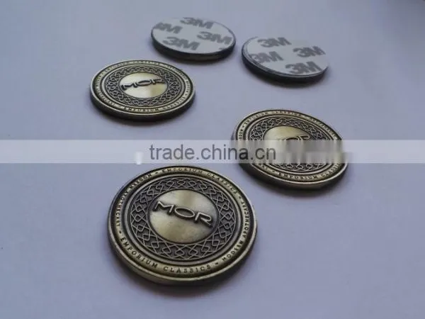 Custom Antique Brass Metal Coin,brass Metal Nameplate With Logo Embossed photo-2