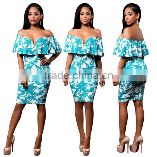 Bonvatt Women Stretchable Cotton Satin Poppy Print Lady Elegant Vintage Dress Made In China