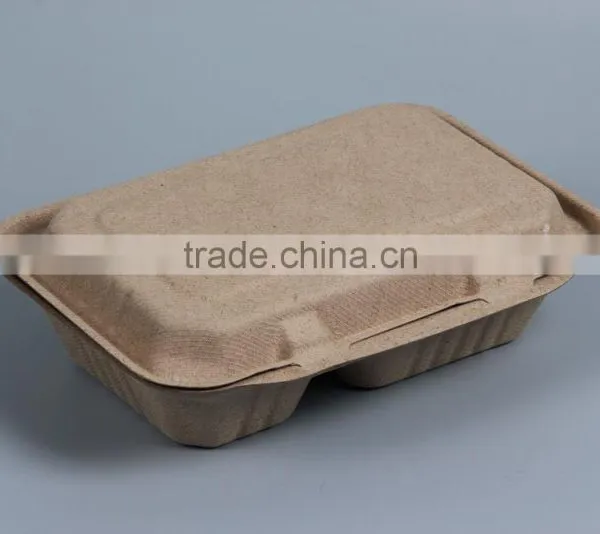 Biodegradable Sugarcane Bagasse 1000ml Food Container 9x6 Inch photo-3