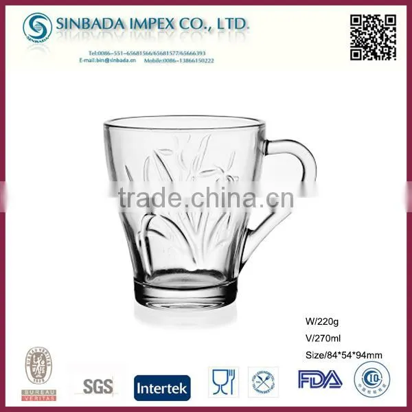 SGS Level KTZB21-2, New Design Wholesale Bulk Clear Glass Coffee Mug photo-2