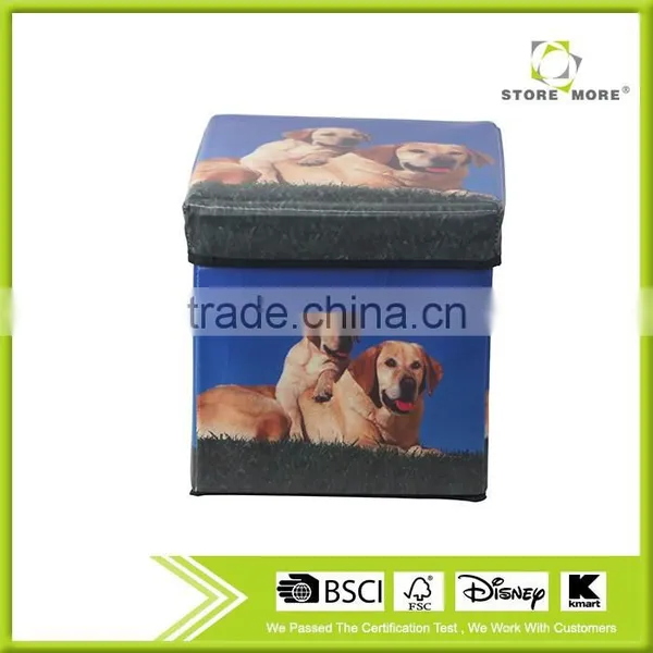 Dog Design, Home Decorative Square Ottoman, Footstool photo-2