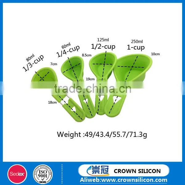 4 Pcs in a Set Silicone Measuring Cup With Handle Measuring Spoon photo-3