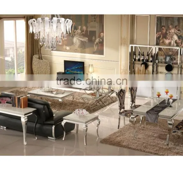 Stainless Steel Frame Console Tables of Marble Top 2015 New Arrival photo-2