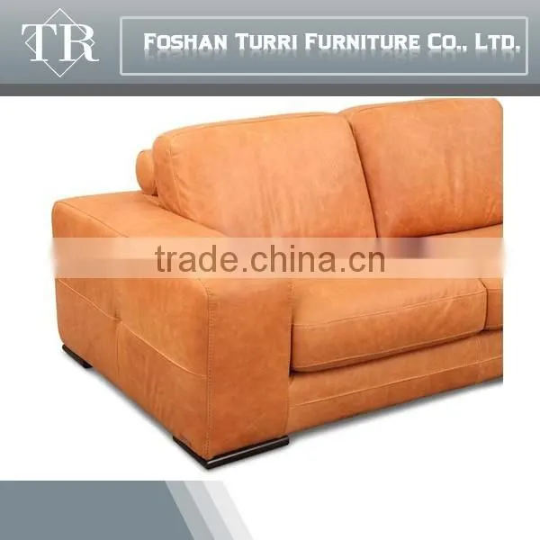 Modern Luxury Full Grain Leather Living Room Sofa Set photo-4