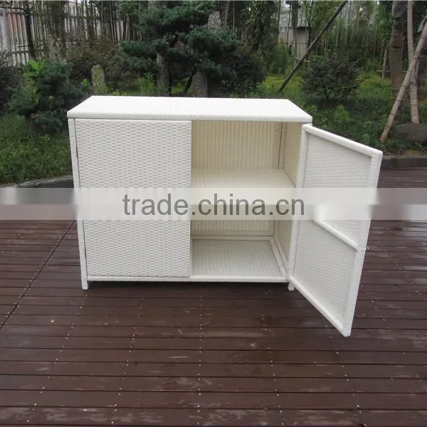Two Trays Garden Outdoor Accessory Rattan Wicker Cabinet photo-3