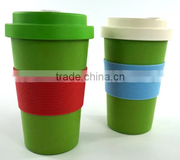 Bamboo Fiber Coffee Mug With Silicone Band photo-2