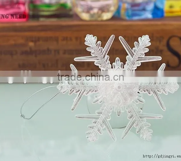 LED Electronic Light Acrylic Snowflake Hanging Xmas Tree Ornament photo-2