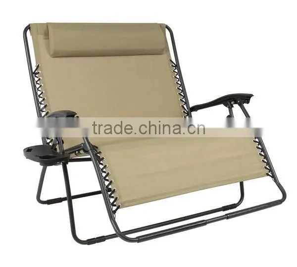 2 Person Folding Double Wide Patio Lounger Comfortable Double Relax Zero Gravity Chair photo-6