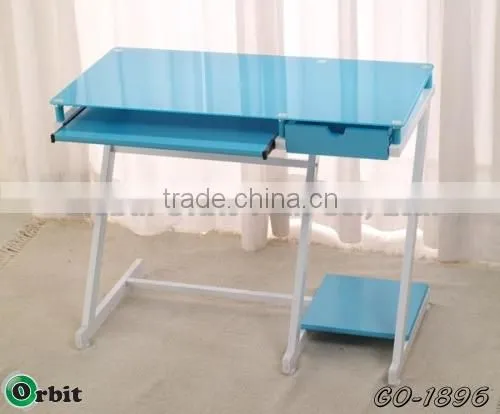 Cheap Stainless Steel Modern Glass Computer Desk photo-4