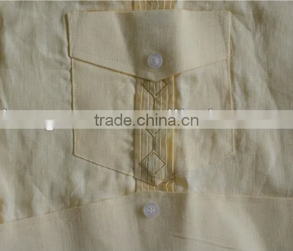 Men's 100% Cotton Guayabera Shirt With Pintuck and Embroidery photo-4