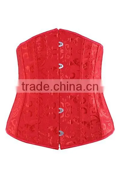 Jacquard Designs Black Red White Underbust 24 Steel Boned Corset Plus Size Wholesale photo-3