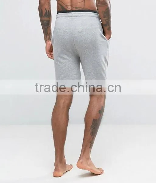 High Quality New Design Custom Drawstring Waist Black Piping Cotton Viscose Breathable Jersey Grey Men's Running Fashion SHorts photo-2