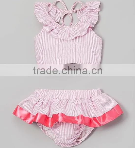Balloon Pattern Baby Swimwear Cotton Bikini Ruffle Bloomer Summer Beach Wear photo-3