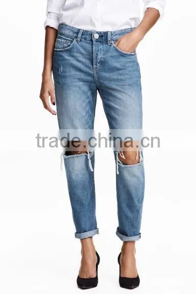 Boyfriend Low Trashed Jeans,2016 Summer Women Denim Pants,women Corpped Jean photo-2