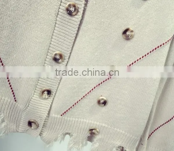 2017 New Spring Korean Sweater Cardigan Long Loose Double-breasted Tassels Knit Sweater photo-6