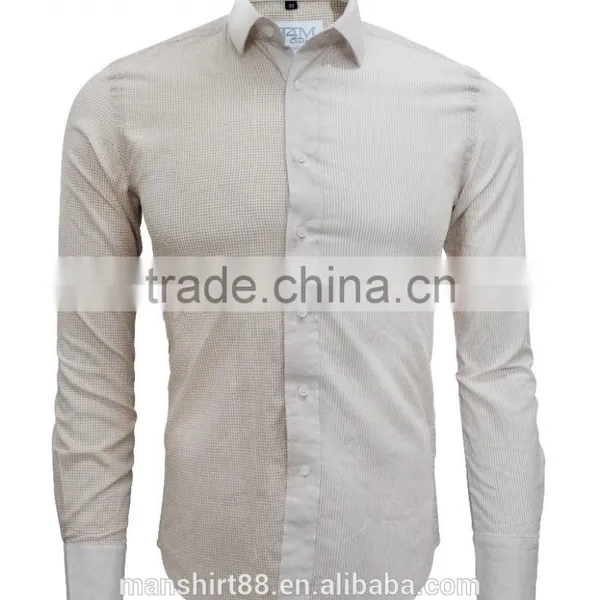 Latest Shirt Designs Fashional Linen&Cotton Special Contrast Slim Fit Shirts for Men photo-2