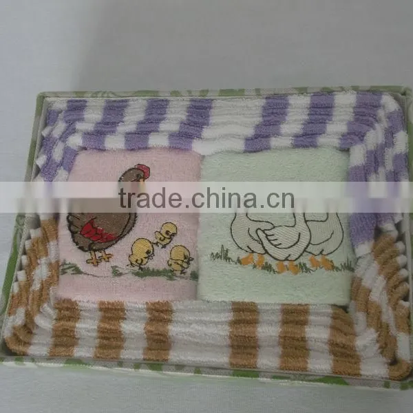 Solid Color Bamboo Cotton Towel Within Giftbox photo-4