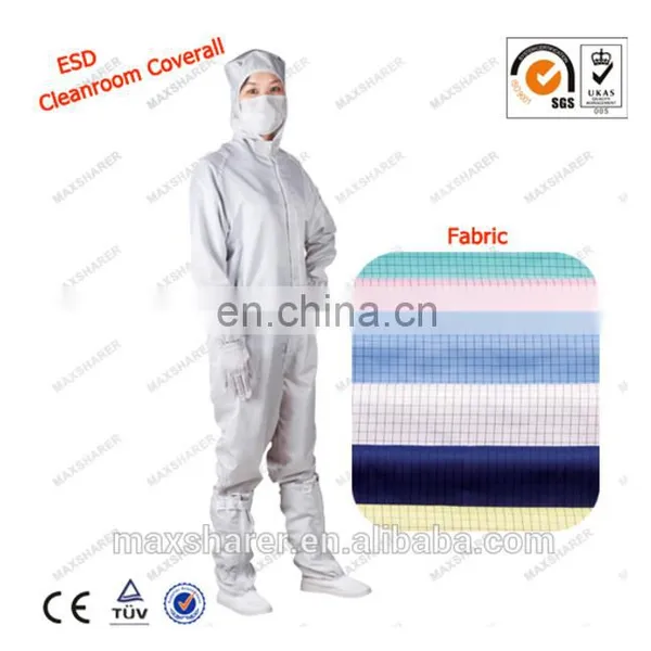 Hot Sell Anti-static 5mm Grid Polyester Esd Jumpsuit in photo-2