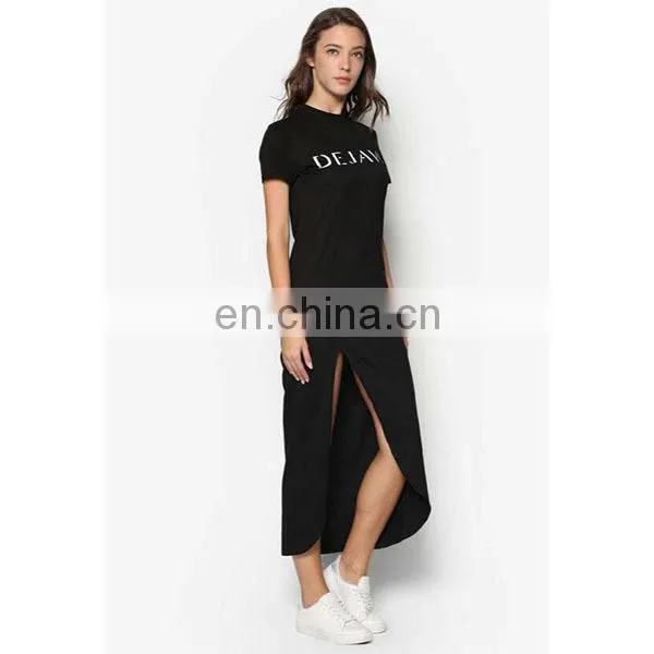 Latest Ladies Clothes Bodycon Long Dress Side Slip Design Fashion Model Women Dress photo-2