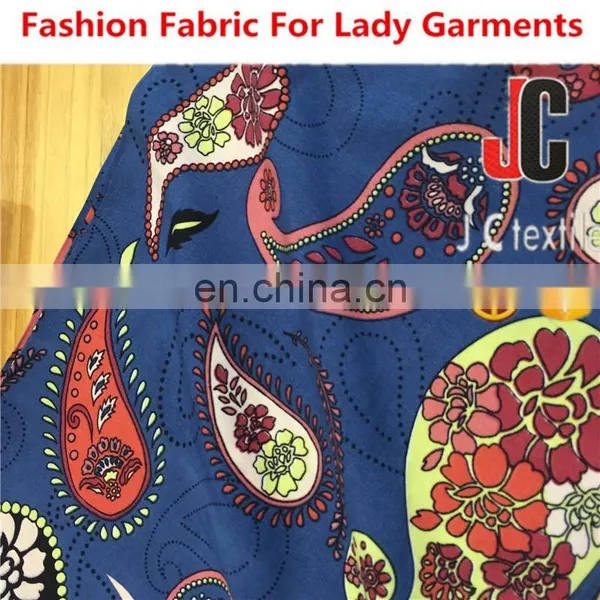 2017 Dresses Women Paisley Pattern Printing Rayon Poplin Fabric photo-3