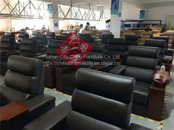 High End Brown Genuine Leather Electric Recliner Sofa for Home Theater photo-5