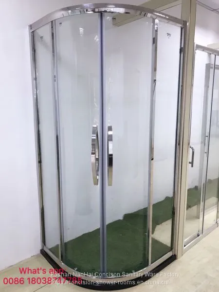 6mm Tempered Glass Shower Enclosure Quadrant Shape 2 Fixed Panels 2 Sliding Door photo-3