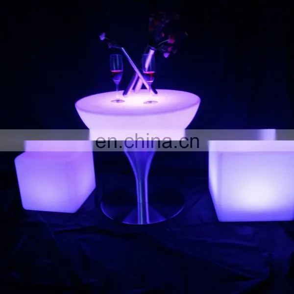 PE Plastic Led Bar Cube Chairs,illuminated Cube Stool,plastic Led Cube Seating photo-2